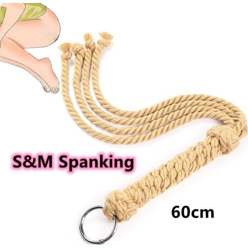 Delicate Hand Made Cotton Horse Whip With Handle Sex Spanking BDSM Torture Bondage Flogger Slave Role Play Sex Toys For Women