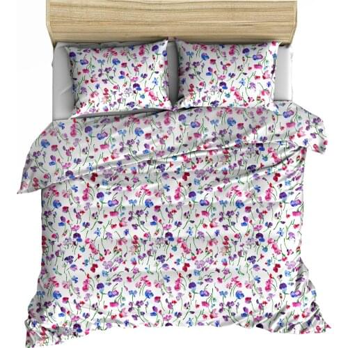 100% cotton Makiteks Digital Flower duvet cover set , 240x220 duvet cover with 40 cm bottle flap and 2 pcs 65x65 pillowcases