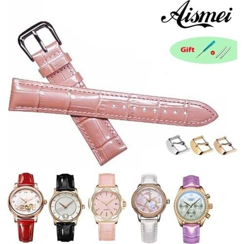 Full-grain leather Glossy Genuine Leather watchband Patent leather with pin Buckle watch band 12 13 14 15 16 17 18 19 20mm