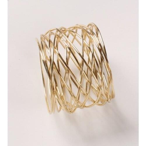 Metal wire Napkin Ring Napkins buckle Wrap Serviette Holder For Wedding Banquet Party Table Home Decoration