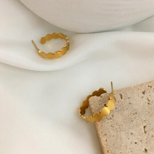 Monlansher Minimalist Oval Splicing Metal Hoop Earring Gold Silver Color Circle Hoop Earrings for Women Vintage Earrings Jewelry