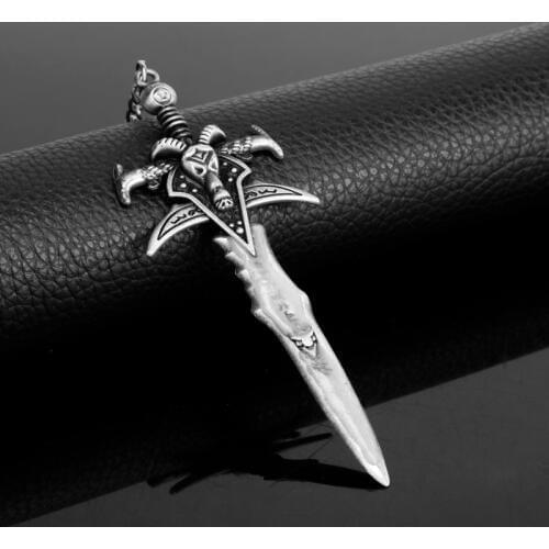 MQCHUN World of War Craft WOW The Lich King Frostmourne Sword Weapon Dagger Metal Figures Toy with Keychain Key Ring -50