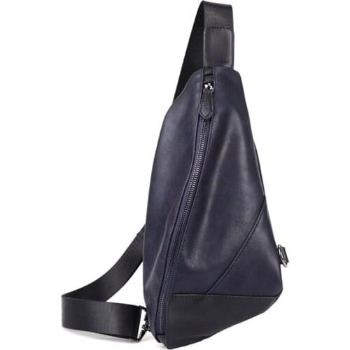 Dumpling Shap Chest Bag Men Crossbody Shoulder Bags Man Chest Pack Bag Sost PU Leather Cross Body Chest Bag Male Solid Sling Bag