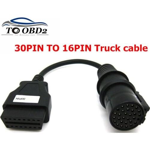 OBD2 Adapter For IVECO 30Pin to 16Pin Female Truck OBDII Cable OBD 2 Connector For IVECO 30 pin to OBD2 16 pin Truck Cable