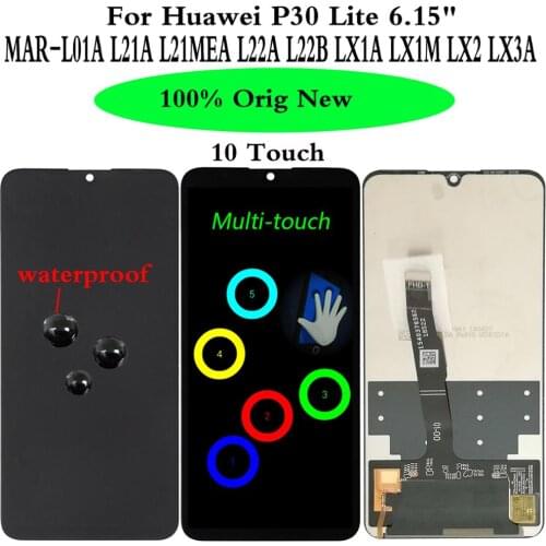 Orig New For Huawei P30 Lite Nova 4E MAR-L01A MAR-L21A MAR-L21MEA L22A L22B LX1A MAR-LX1M MAR-LX2 LX3A LCD Display Touch Screen