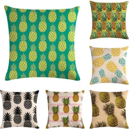 Pineapple Pillow Case Tropical Style Linen ananas Almofadas 45Cmx45Cm Cushion Cover Square Promotion Home Decor Almofadas Fundas
