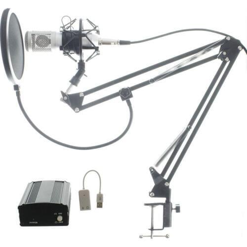 Full Set Microphone Professional BM800 Condenser KTV Microphone Pro Audio Studio Vocal Recording Mic + Metal Shock Mount