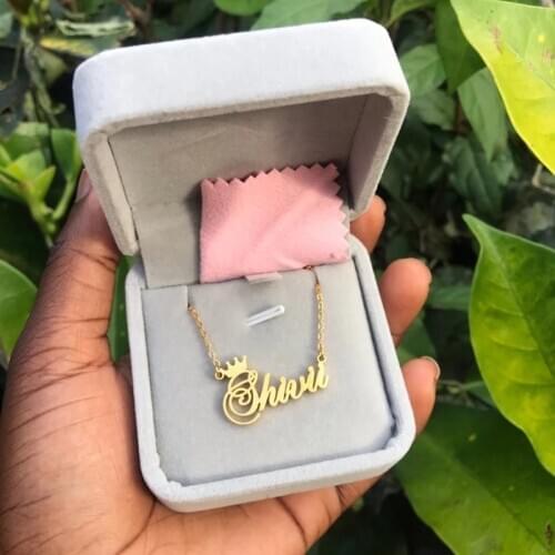 Custom Crown Name Necklace For Women Men Gold Stainless Steel Necklaces Personalized Jewelry Nameplate Choker Christmas Gift