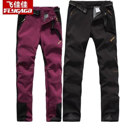 New women Hiking Pants Fleece Thicken Outdoor Trousers Waterproof Windproof Thermal for Camping Ski Climbing Hiking Trousers