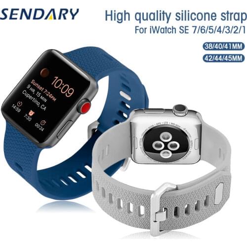 Silicone Watch Band for Apple Watch SE 6/5/4 40MM 44MM Loop Strap for iWatch Series 3/2/1 38MM 40MM Wrist Bracelet Watchband