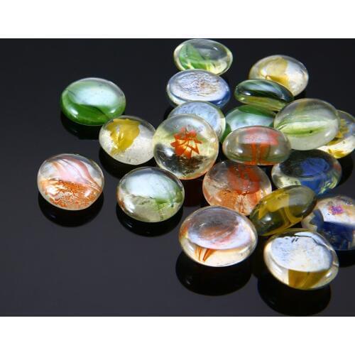 100g Stylish Mixed Color Glass Bead 16~19mm Gems Mosaic Tiles Home Decoration for Vase Flower Pots Aquarium