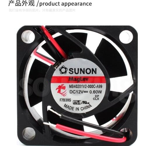 SUNON MB40201V2-000C-A99 Server Cooling Fan DC 5V 0.60W 40x40x20mm 2-Wire