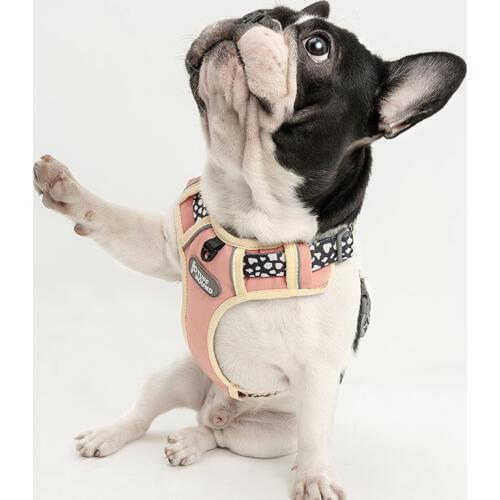 Reflective Dog Harness Adjustable Dog Leash No Pull Breable Dog Harness Vest with Soft Lining for Dog Outdoor Walking Training