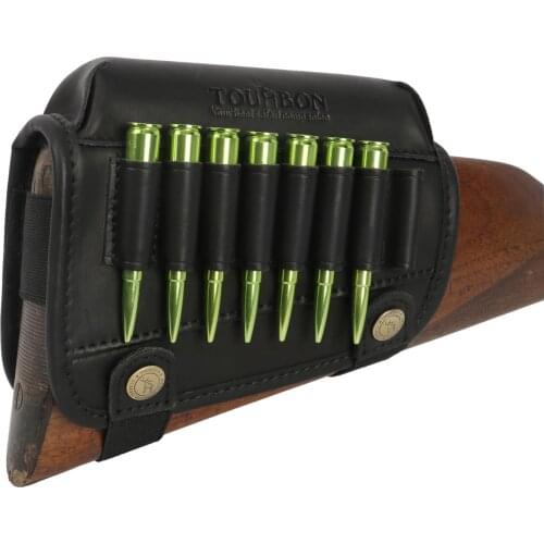 Tourbon Rifle Gun Buttstock Cheek Rest Riser Real Leather W/Ammo Cartridges Bullet Holder .306.30-08 Hunting Gun Accessories