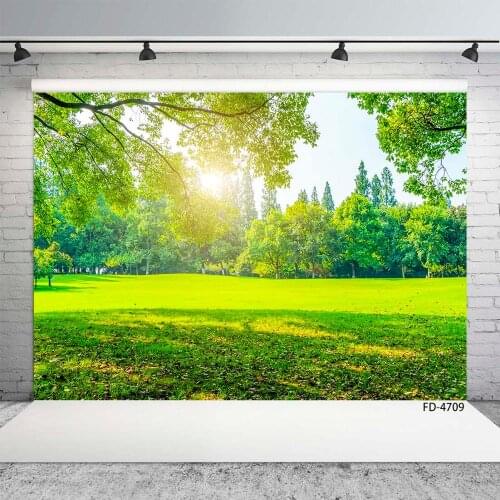 Spring Park Green Grassland Vinyl Photographic Backgrounds Photo Studio Backdrops Photobooth for Children Baby Lovers Photocall
