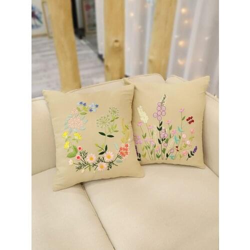 Embroidery DIY Pillow Handmade Materials Package Cushion Self-Embroidered Beginners