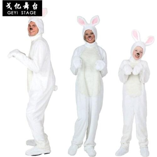 Suede rabbit animal performance Costume Halloween performance costume adult children rabbit Costume Small White Rabbit costume