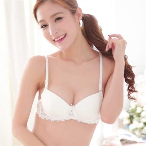 Double Size Women Push Up Bra Sexy Triangle Brassiere Deep U Lace Bra Small Breast Adjusts Female Underwear Bralette Lingerie