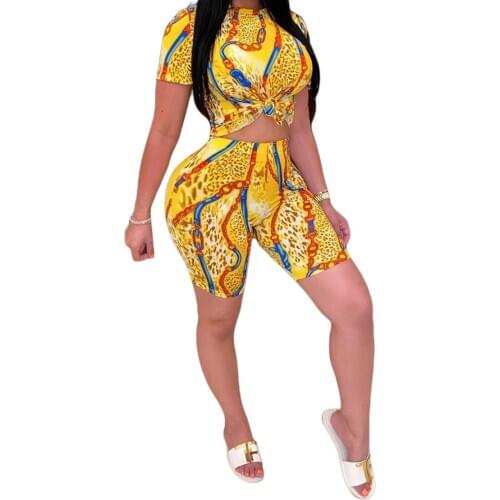 2Pcs Women Tie-dye Outfits Running Sets Workout Fitness Clothes Female Short Sleeve Round Neck T-shirt+High Waist Shorts Set