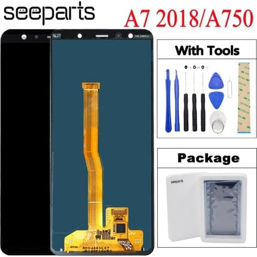 6.0"For SAMSUNG GALAXY A7 2018 LCD A750 A750F SM-A750F Display Touch Screen Digitizer Assembly Replacement For SAMSUNG A750 LCD