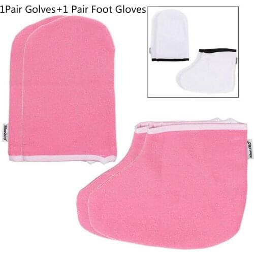1Pair Golves+1 Pair Foot Gloves Paraffin Wax Protection SPA Hand Foot Gloves Warmer Heater