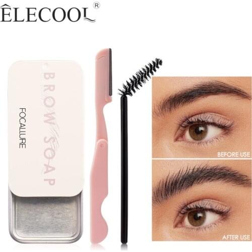 1PC Eyebrow Soap Wax With Trimmer 3D Fluffy Feathery Eyebrow Styling Gel Brow Soap For Wild Brow Sculpt Lifting & Shaping TSLM1