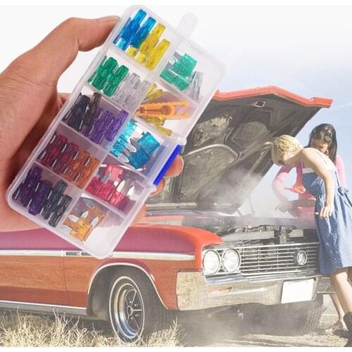 100Pcs Profile Small Size Blade Car Fuse Assortment Set for Auto Car Truck 2A/3A/5A/7.5A/10A/15A/20A/25A/30A/35A Fuse with Plast