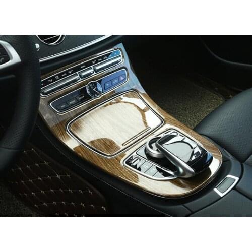 2Pcs/set Car Interior Console Gear Shift Panel Cover Trim Styling Sticker For Mercedes Benz E Class W213 2016 2017 ABS