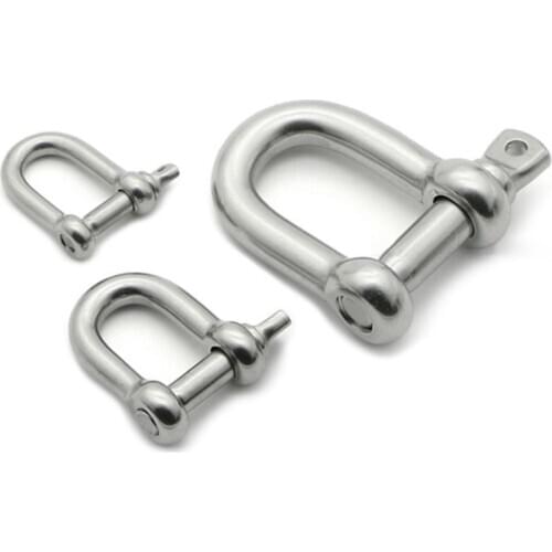 2pcs M4 Bow Shackles Recovery Rigging Tow D-Ring Screw Pin Anchor Bow Shackle Rigging European Style for Chains Wirerope