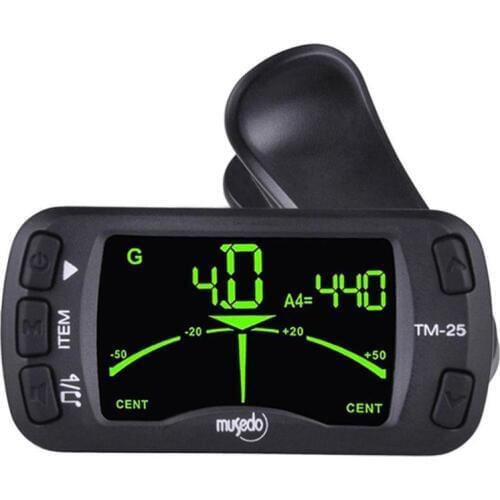 2 In 1 Electric Guitar Tuner & Metronome Multifunctional Portable Clip-on Tuner Guitar Chromatic Bass Violin Ukulele Accessories