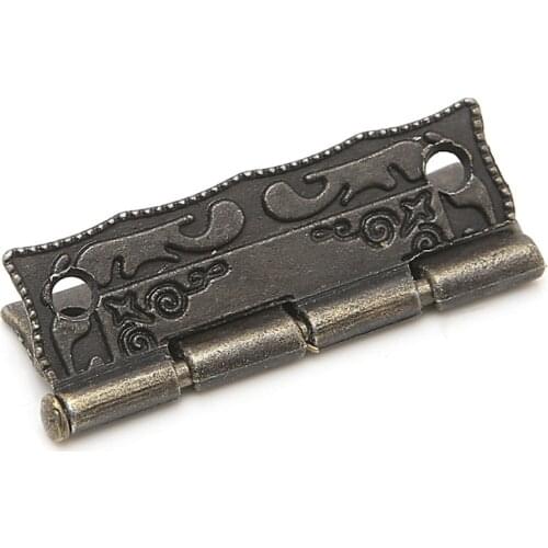 2x Antique Bronze Cabinet Furniture Door Drawer Jewellery Box Hinges 35x28mm G32A