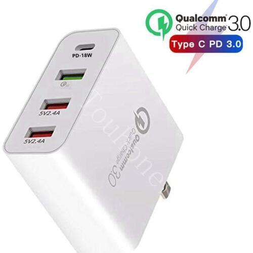 48W Multi Quick Charger PD Type C USB Charger for Samsung iPhone Huawei Tablet QC 3.0 Fast Wall Charger US EU UK AU Plug Adapter