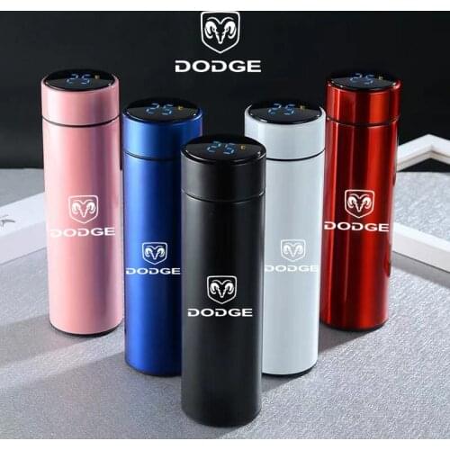 500ML Intelligent Thermos Temperature Display Stainless Steel Vacuum Water Cup For Dodge Challenger Avenger SXT Caliber Nitro