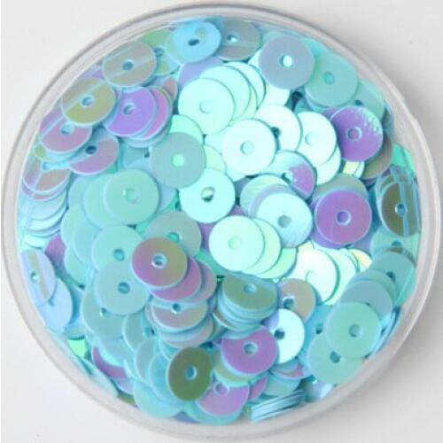 60g/lot 6mm Flat Round Sequins For Craft Bolsa Children, Wedding DIY Garment Accessories Light Blue AB Confetti