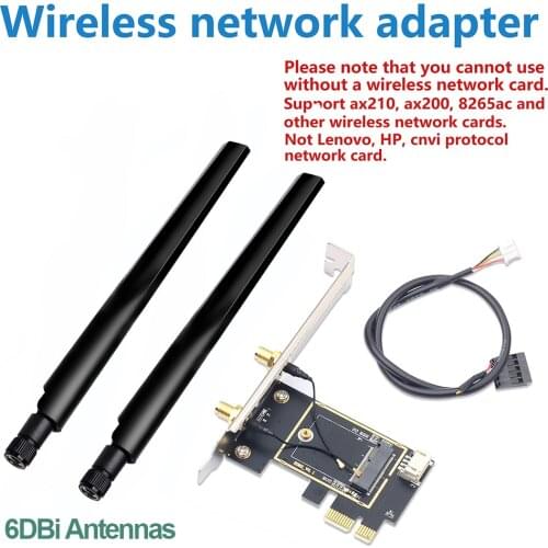 PCIE Adapter M.2 To PCI Express Wireless Adapter Converter NGFF M.2 WiFi Bluetooth Card For Intel AX210 AX200 9260 8265 8260