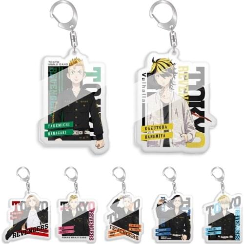 Anime Tokyo Revengers Acrylic Keychain Manjiro Ken Takemichi Hinata Atsushi Chibi Cosplay Bag Pendants Key Rings For Fans Props
