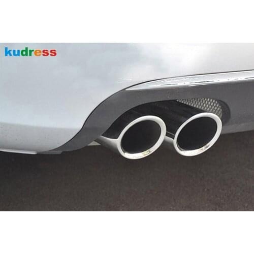 For Volkswagen For VW Tiguan 2009-2013 2014 2015 Stainless Steel Car Rear Tail Exhaust Muffler Tip Pipe End Pipes Silencer Trims