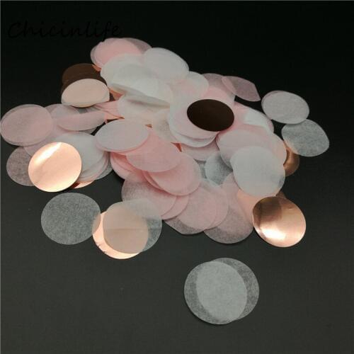 Chicinlife 1Pack 2.5cm Rose gold Round Tissue Confetti Wedding Birthday Party Decoration Confetti Bridal Shower Party Supplies