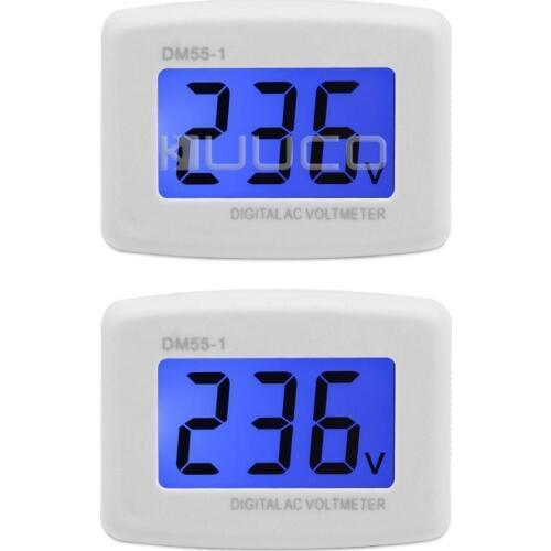 Digital LCD Voltmeter Flat Plug AC 80-300V Voltage Panel Power Line Volt Test Monitor Gauge Meter AC 110V 220V Tester
