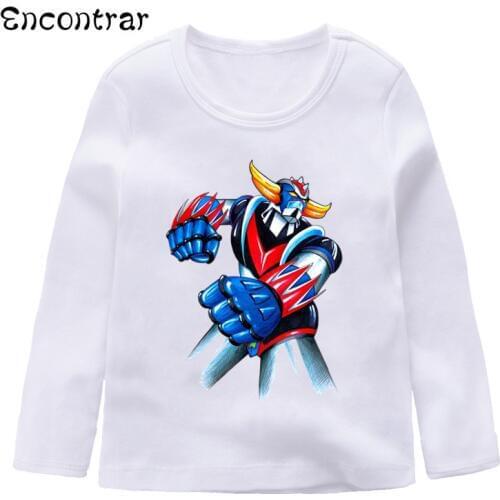Baby Boys/Girl Anime Grendizer Japan Robot Design T Shirt Kids Funny Cartoon Tops Children Long Sleeve T-Shirt,LKP476