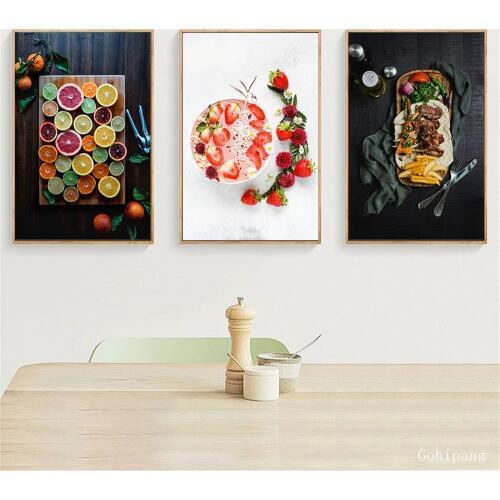 Food Poster Nordic Modern Decoration Canvas Painting Pictures for Kitchen Decor Fruit Print Vegetable Wall Art Home Artwork