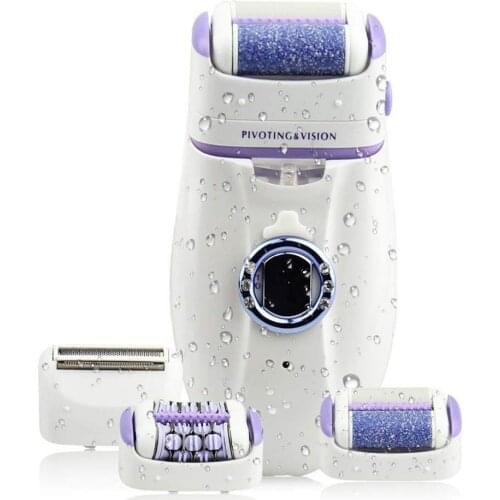 Kemei 3 in 1 Electric Epilator Shaver Foot Grinder Women Rechargeable Electronic Foot File Depilation Machine Hair Removal