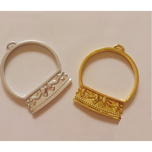 GLADZGT 10 pcs/lot Crystal ball shape Metal Frame Pendant Gold Charm Bezel Setting Cabochon Setting UV Resin Charms