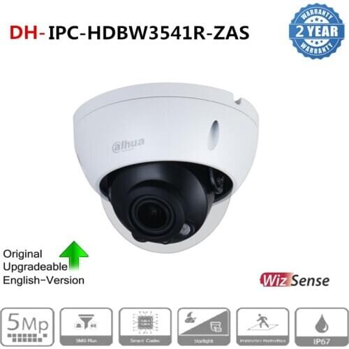 Dahua IPC-HDBW3541R-ZAS 5MP WizSense AI Camera 2.7 mm–13.5 mm Motorized vari-focal lens built-in SD Card Slot POE IP Camera