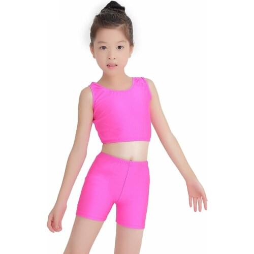 Speerise Toddler Ballet Set Exercise Tops & Shorts Red Gymnastics Tops for Girls Spandex Bodysuit Ballet Dance Costumes