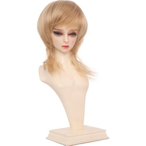 Doll accessories bjd doll wig Heat Resistant Wire straight hair for doll golden Wigs for 1/3 1/4 Dolls