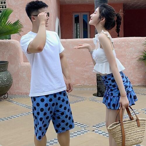 Swimwear Woman Girl Swimsuit Tankini Women Two Pieces Bikini Push-Up Separate Female Three Piece Couples Underwire Men Beach