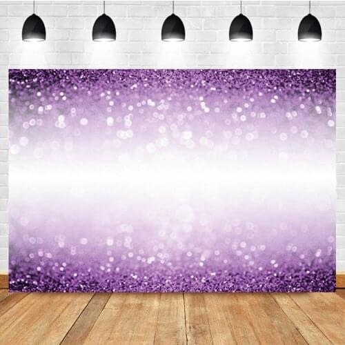Laeacco Purple Gradient Light Bokeh Sequin Birthday Portrait Custom Photography Backdrop Photo Background For Photo Studio