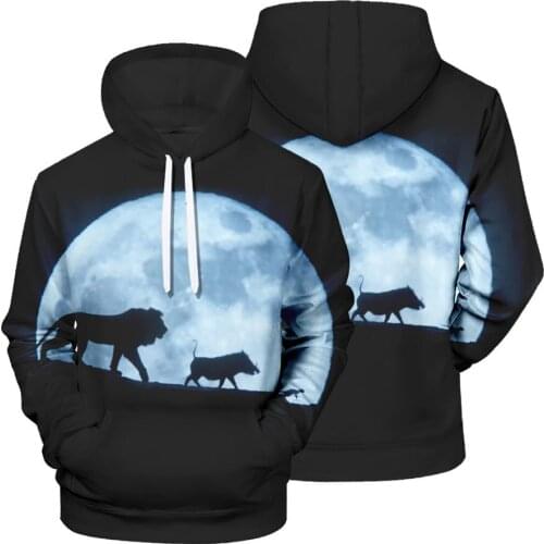 Cute animal print classic 3D digital print pullover, durable and comfortable hoodie