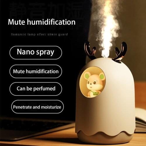 Cute Pet Humidifier 300ML Fashion Home Fogger Aromatherapy Essential Oil Diffuser LED Night Light Cute Pet Air Humidifier Aroma